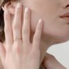 925 Sterling Silver Four Diamond Dainty Ring - Image 4
