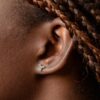 925 Sterling Silver Four Diamond Stud Earrings - Image 2