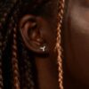 925 Sterling Silver Four Diamond Stud Earrings - Image 3