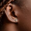925 Sterling Silver Four Diamond Stud Earrings - Image 5