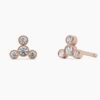 925 Sterling Silver Four Diamond Stud Earrings - Image 9