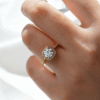Classic ring design with premium CZ diamond and halo
