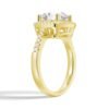 Sterling silver ring with a sparkling halo and pavé band