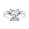 925 sterling silver engagement ring with a radiant cut centre stone