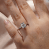 Classic engagement ring with modern hidden halo detail