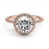 925 sterling silver ring with four-prong setting and halo
