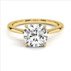 Cushion cut CZ diamond ring with four prong setting