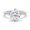 925 Sterling Silver Four Prong Solitaire Diamond Engagement Ring