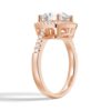 925 Sterling Silver Four Prongs Pave Halo Diamond Engagement Ring - Image 10