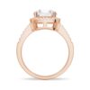 925 Sterling Silver Four Prongs Pave Halo Diamond Engagement Ring - Image 12