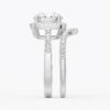 925 Sterling Silver Four Prongs Pave Halo Diamond Engagement Ring - Image 16