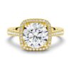 925 Sterling Silver Four Prongs Pave Halo Diamond Engagement Ring - Image 2