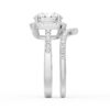 925 Sterling Silver Four Prongs Pave Halo Diamond Engagement Ring - Image 24