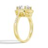 925 Sterling Silver Four Prongs Pave Halo Diamond Engagement Ring - Image 7