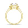 925 Sterling Silver Four Prongs Pave Halo Diamond Engagement Ring - Image 9