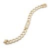 Gold-plated bracelet featuring a pave-set diamond initial and clear framed stone