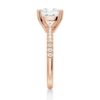 925 Sterling Silver French Pave Cushion Cut Diamond Engagement Ring - Image 11