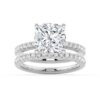 925 Sterling Silver French Pave Cushion Cut Diamond Engagement Ring - Image 13