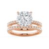 925 Sterling Silver French Pave Cushion Cut Diamond Engagement Ring - Image 14