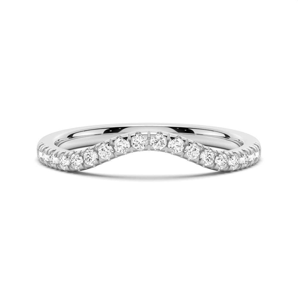 925 Sterling Silver French Pave Petite Diamond Wedding Band