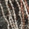 Sterling silver anklet with all natural fresh water pearls