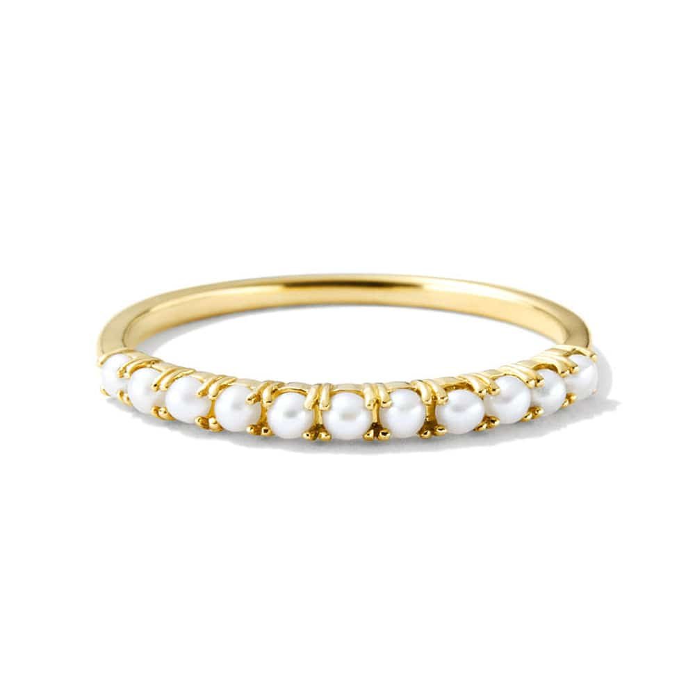 925 Sterling Silver Freshwater Pearl Half Eternity Band