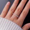 925 Sterling Silver Freshwater Pearl Half Eternity Band - Image 5