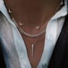Baguette diamond necklace with a streamlined, modern silhouette