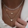 Lariat necklace with bezel-set premium CZ diamond look
