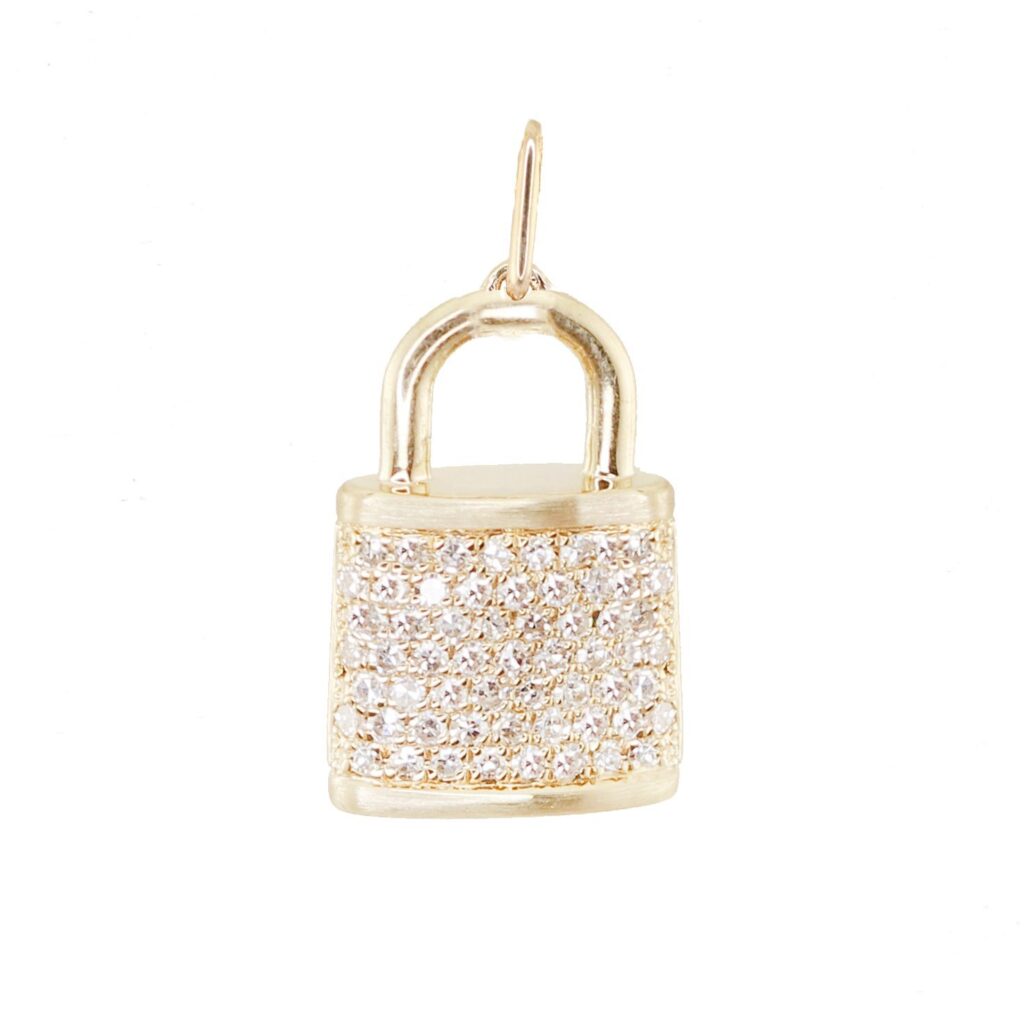 925 Sterling Silver Full Diamond Love Lock Charm