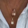 925 Sterling Silver Full Diamond Love Lock Necklace - Image 2