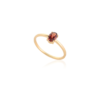 Matching combo set ring with oval garnet and prong setting
