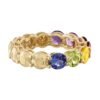 925 Sterling Silver Gemini Goldstone multicolour eternity band with round stones