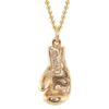 925 Sterling Silver Golden Glove Diamond Necklace