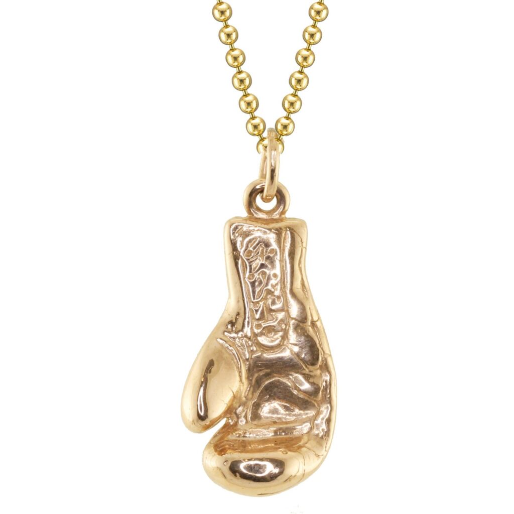 925 Sterling Silver Golden Glove Diamond Necklace