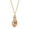 925 Sterling Silver Golden Glove Diamond Necklace - Image 3