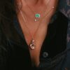 925 Sterling Silver Golden Glove Diamond Necklace - Image 6