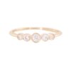 925 Sterling Silver Graduated Five Diamond Bezel Ring