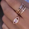 925 Sterling Silver Graduated Five Diamond Bezel Ring - Image 5