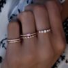 925 Sterling Silver Graduated Five Diamond Bezel Ring - Image 7