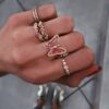 925 Sterling Silver Graduated Five Diamond Bezel Ring - Image 9