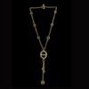 925 Sterling Silver Grand Link Lariat Diamond necklace with layered lariat silhouette