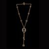 Layered necklace design with draped links and premium CZ diamond details