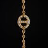 Elegant lariat necklace with a centred open-link detail and diamond stations
