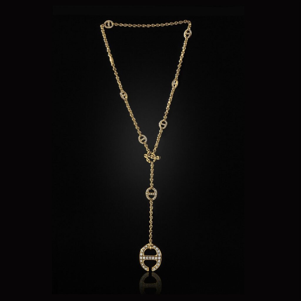 925 Sterling Silver Grand Solo Link Lariat Diamond