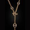 Gold-plated sterling silver necklace with linked stations