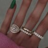 925 Sterling Silver ring with thick gold plating and 4mm width