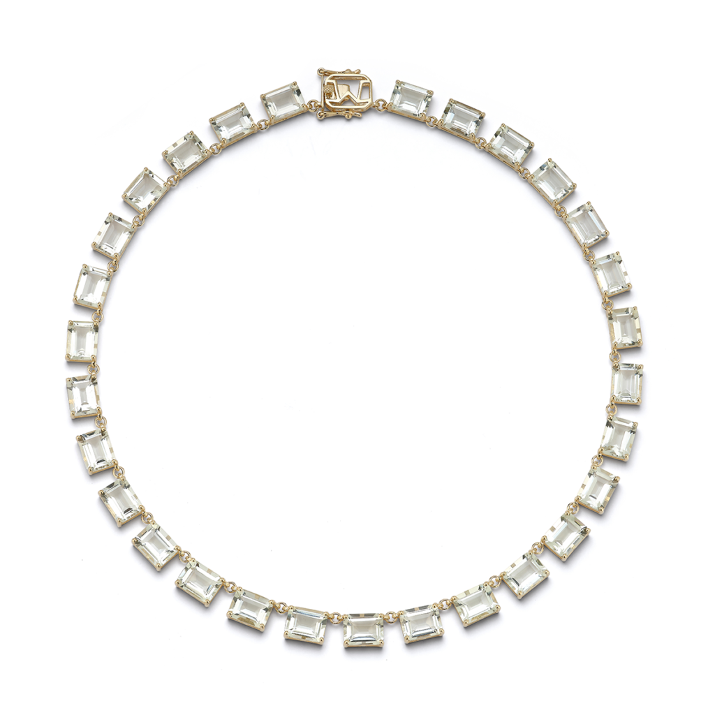 925 Sterling Silver Green Amethyst Anna Riviera Necklace