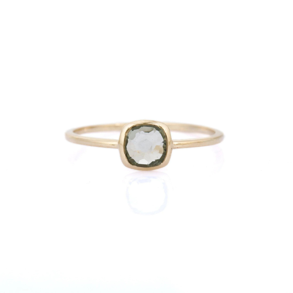 925 Sterling Silver Green Amethyst Ring