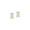Sterling silver stud earrings with green amethyst stones